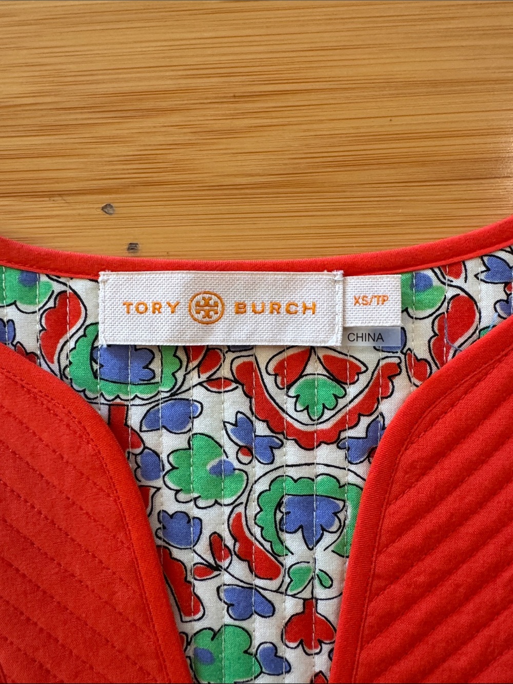 Tory Burch Red Multi-Print Long Sleeve Maxi Dress - Picture 4 of 5